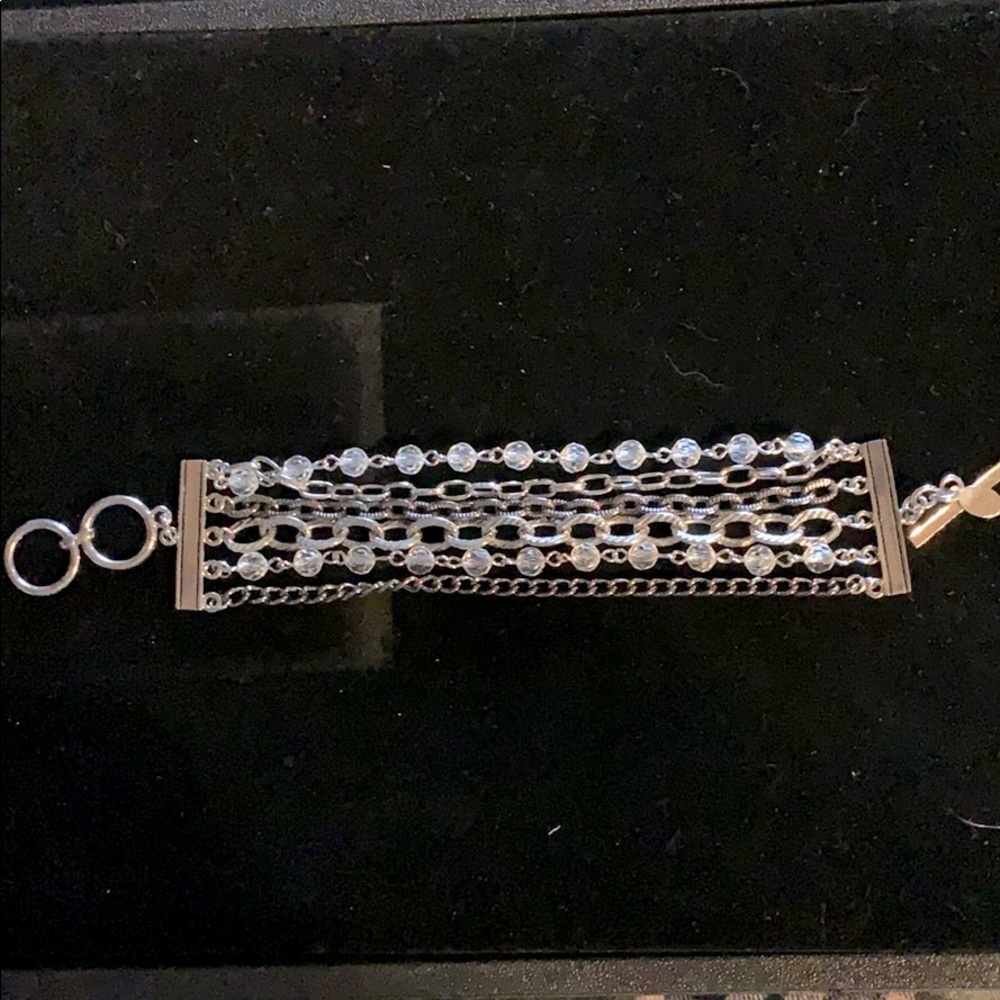 Cookie Lee Multi Strand Bracelet Silver Links